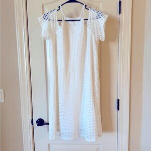 Elegant 1. STATE (brand) White Eyelet Dress - Knee Length